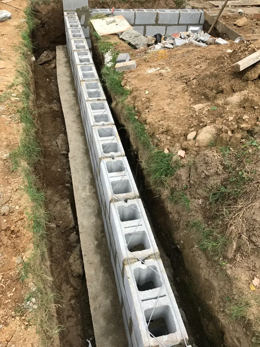 Foundation and framing work on a New Jersey job site